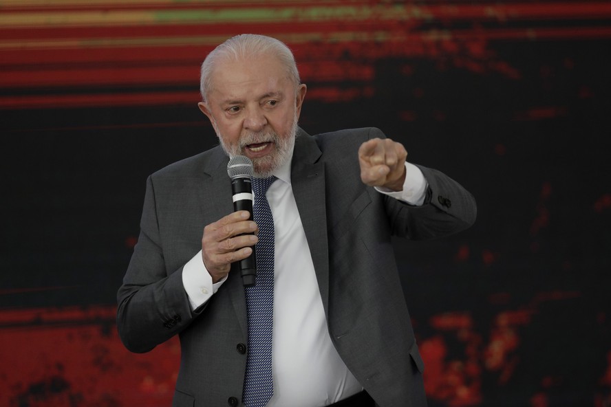 O presidente Luiz Inácio Lula da Silva, em evento no Palácio do Planalto