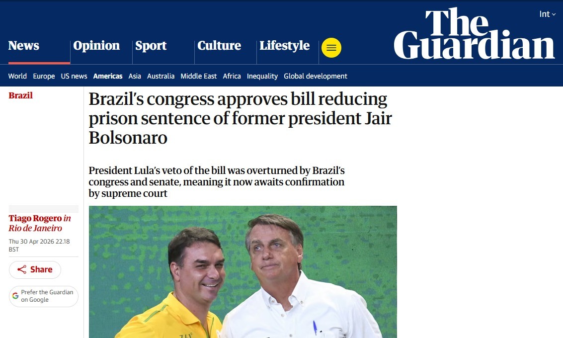 Imprensa internacional repercute redução de pena de Bolsonaro e destaca relação 'frágil' de Lula com Congresso