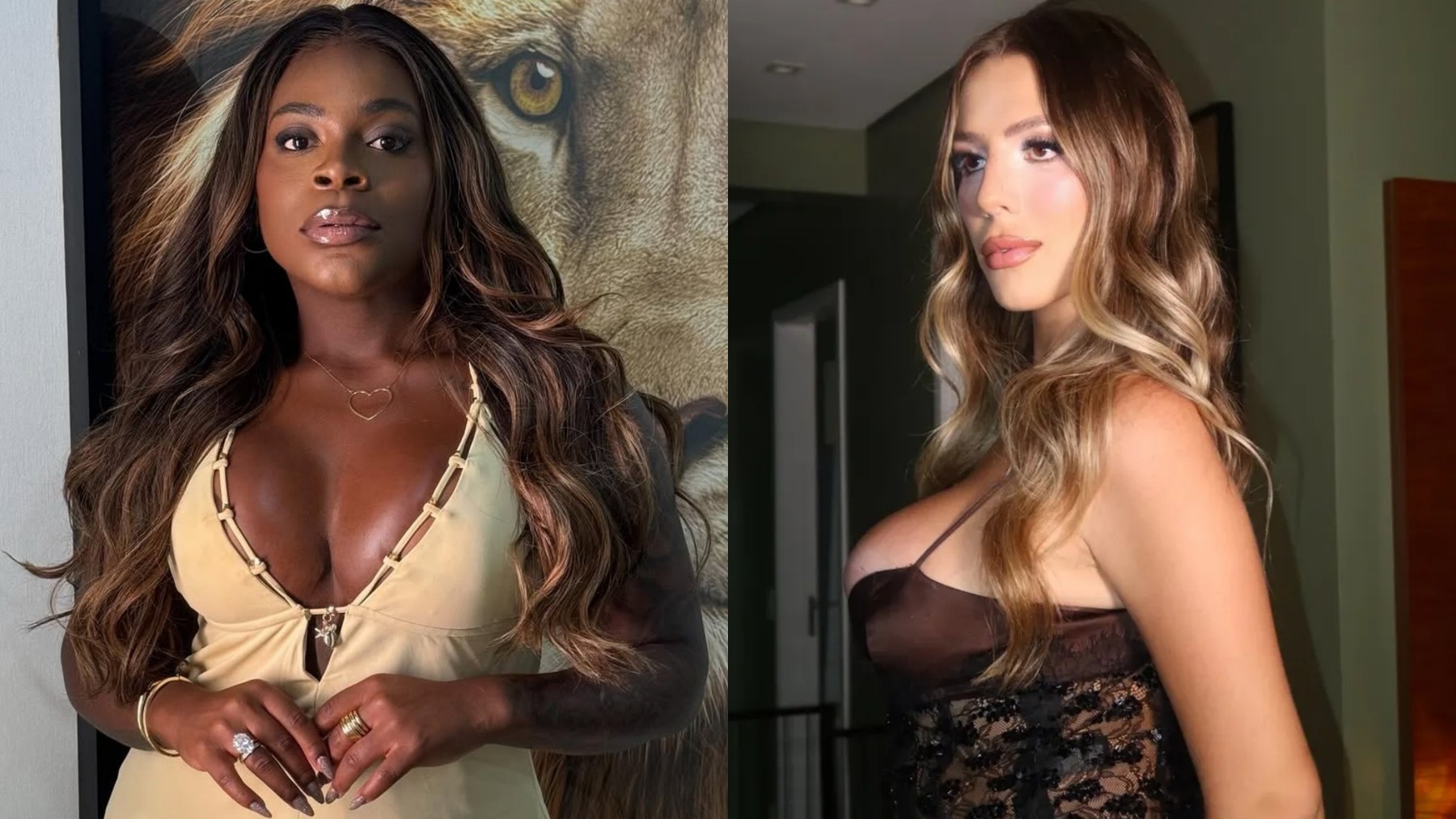 Colagem mostrando a influenciadora Malévola Alves e Jojo Todynho após repercussão do caso nas redes sociais