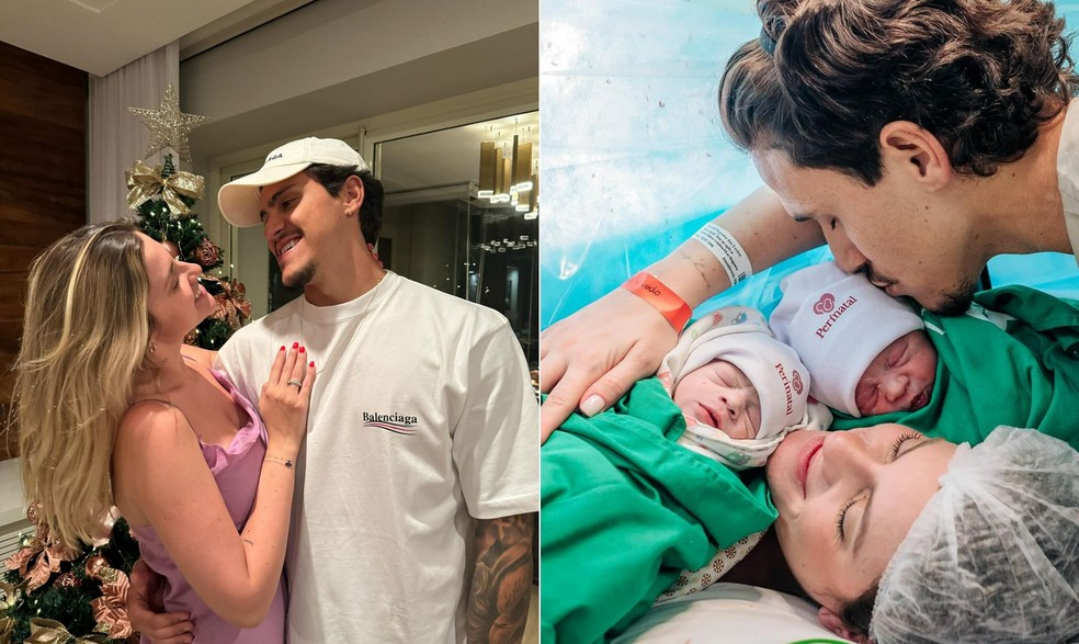Pedro, jogador do Flamengo, e Fernanda Nogueira: eles são pais das gêmeas Antônia a Isabela — Foto: Reprodução / Instagram