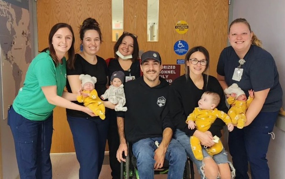 Zac e Brittany Wolfe agradeceram ao hospital, em publicação — Foto: Reprodução