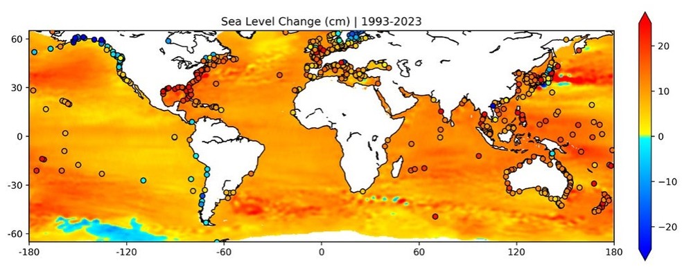 Mapa de elevação global dos oceanos — Foto: Divulgação/ONU