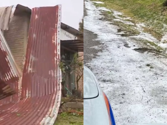 Forte temporal de granizo deixa 'centenas' de casas destelhadas em Eldorado do Sul, no RS