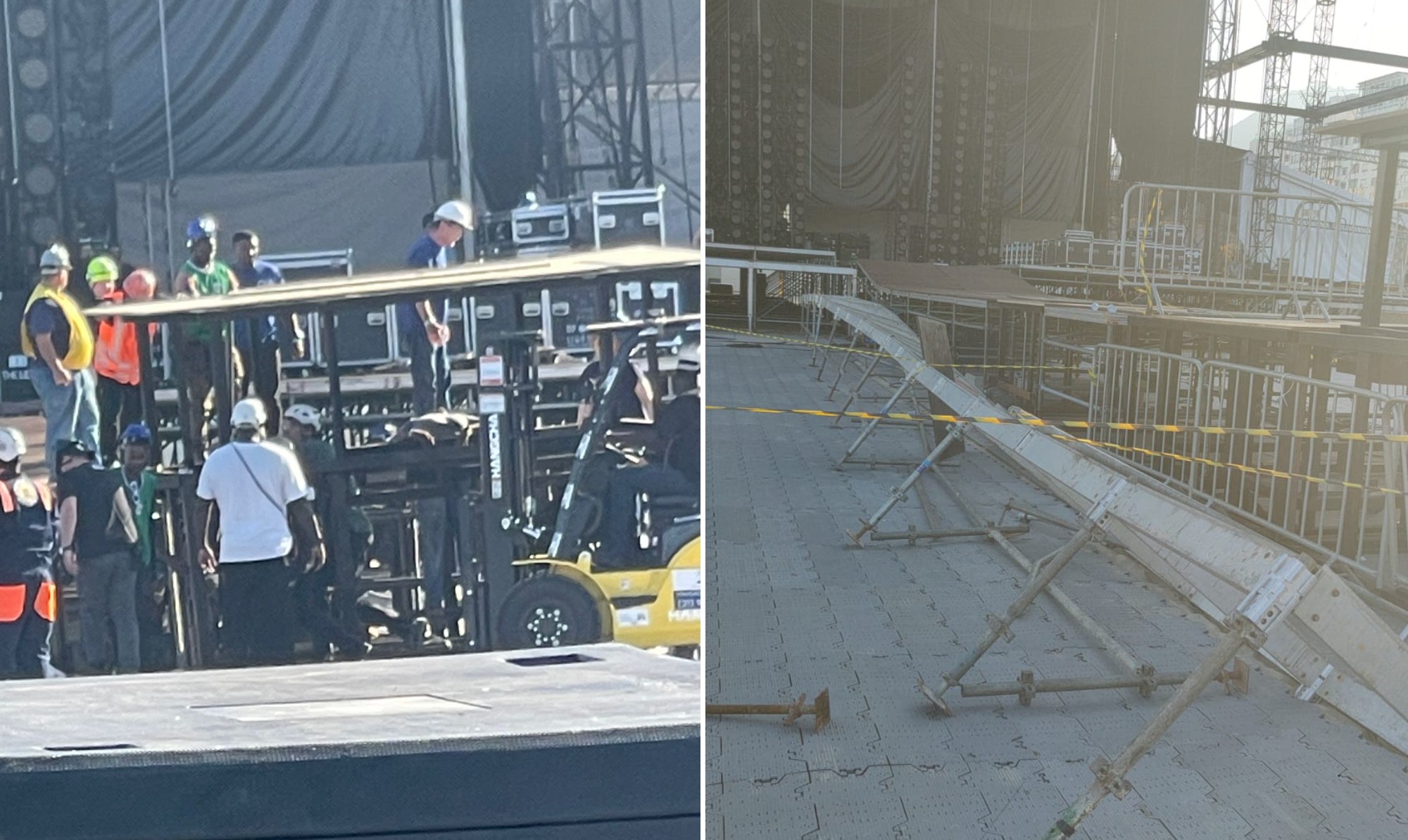 Funcionário morre após acidente durante montagem do show da Shakira em Copacabana