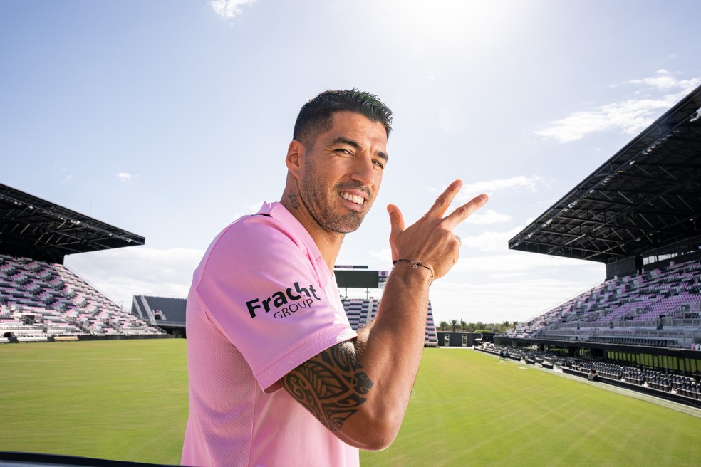 Suárez foi anunciado nesta sexta-feira no Inter Miami — Foto: Divulgação/Inter Miami