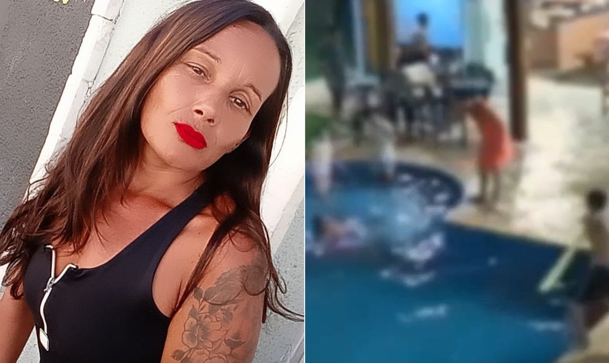 Vídeo mostra momento em que Elisangela Gazzano cai em piscina na comemoração do próprio casamento, em SP