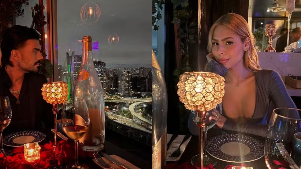 Luan Pereira e Victória Miranda em jantar romântico — Foto: Reprodução/Instagram