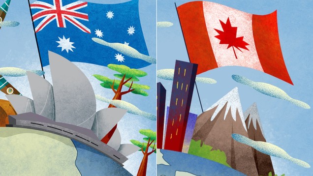 Canad&aacute; ou Austr&aacute;lia: onde os sal&aacute;rios s&atilde;o mais altos? Compare renda e custo de vida para quem pensa em morar nesses pa&iacute;ses