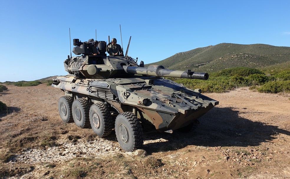 O 'Centauro II', novo blindado que deve integrar a frota brasileira do Exército — Foto: Divulgação / Consórcio Iveco-Oto Melara