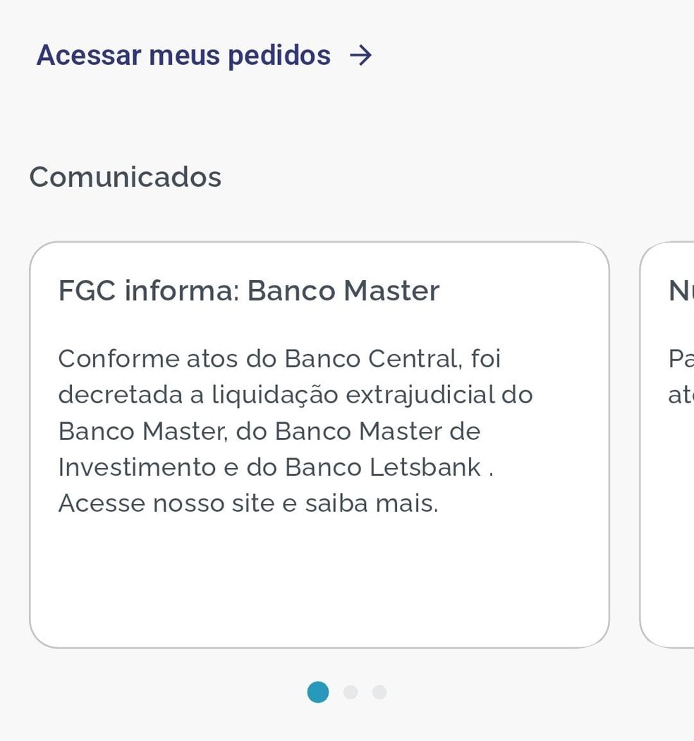 Passo a passo: como requisitar aplicações do Master pelo aplicativo do FGC — Foto: Reprodução