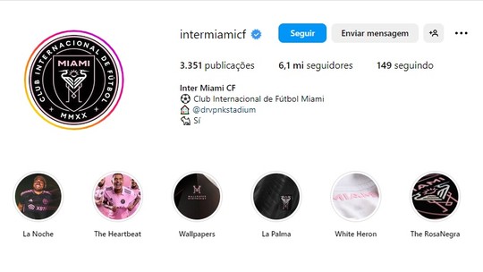 Após anunciar Messi, Inter Miami ganha mais de 5 milhões de seguidores no Instagram