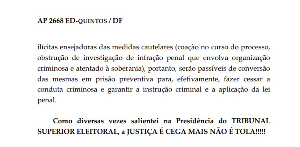 Erro de português de Moraes em despacho sobre Bolsonaro repercute nas redes — Foto: Reprodução