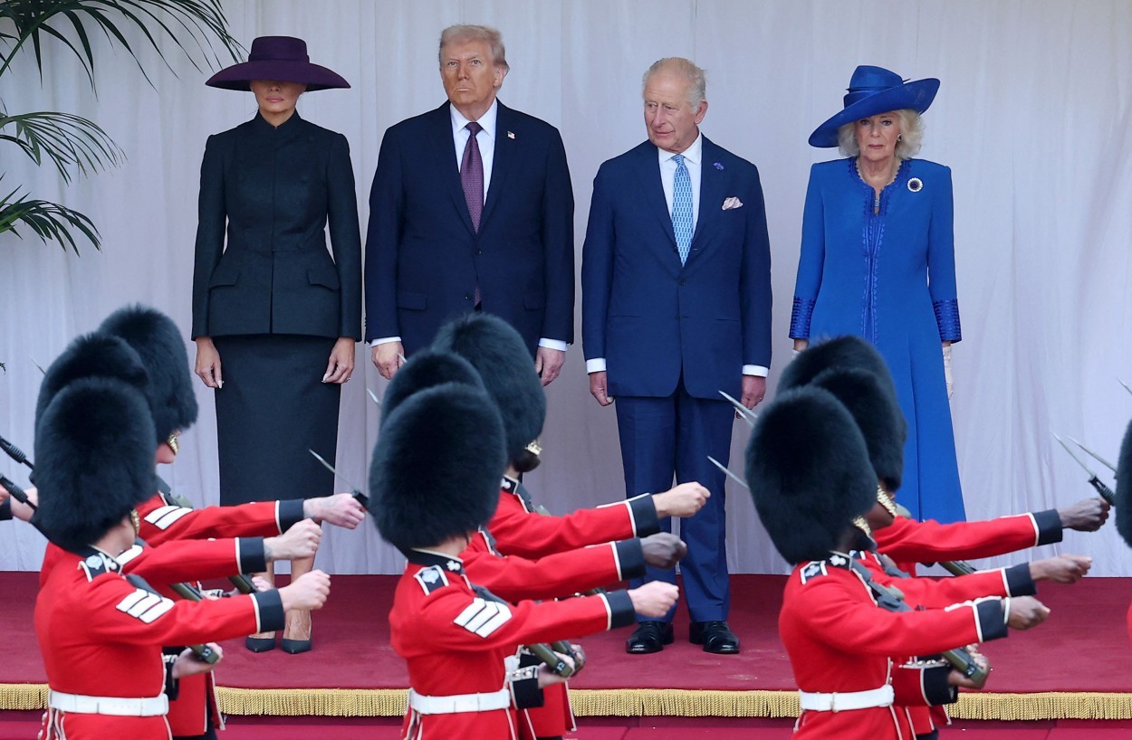 US President Donald Trump and First Lady Melania Trump arrive in the UK for an unprecedented state visit — Photo: Chris Jackson