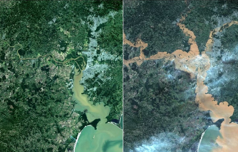 Imagem do Rio Grande do Sul produzida pelo Amazonia 1 — Foto: Divulgação/Inpe