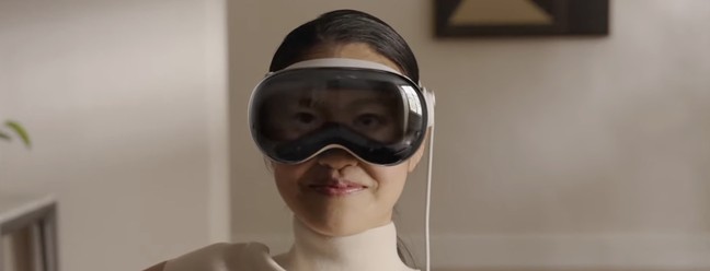 O Vision Pro da Apple, headset de realidade mista, exibirá os olhos dos usuários para os outros — Foto: Apple/Divulgação