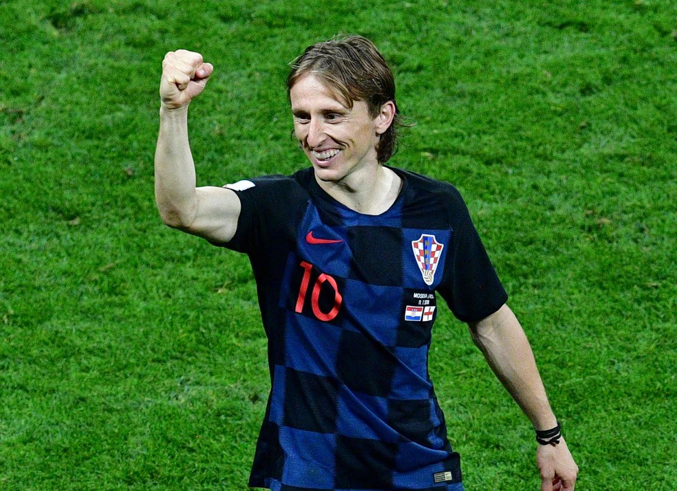 Modric segue como o maestro do time da Croácia — Foto: AFP PHOTO / Mladen ANTONOV