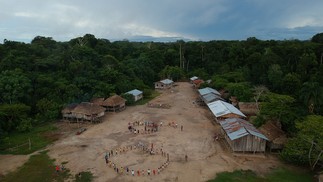 Vista aérea da aldeia Massapê — Foto: Bruno Kelly / Amazônia Real