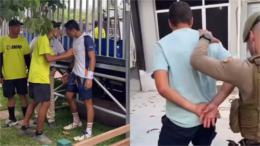 o tenista colombiano Cristian Rodriguez e o venezuelano Luis David Martinez