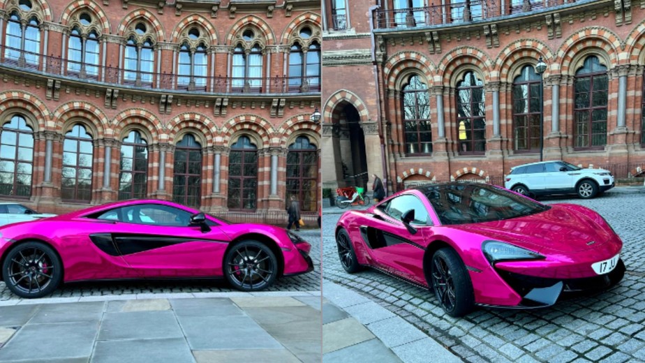 EIZIN ROSE RED ROADSTER ハイウェイカード 10500 McLaren rosa avaliada em quase R$ 3 milhões permanece estacionada