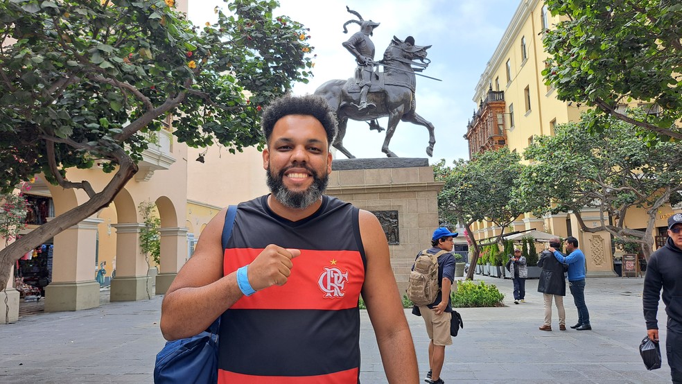 Juan, torcedor rubro-negro na final da Libertadores — Foto: Davi Ferreira