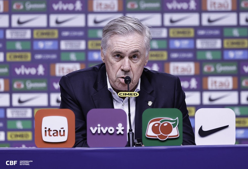 Brazilian national team coach Carlo Ancelotti during the call-up for the friendly matches against Senegal and Tunisia – Photo: Rafael Ribeiro / Brazilian Football Confederation