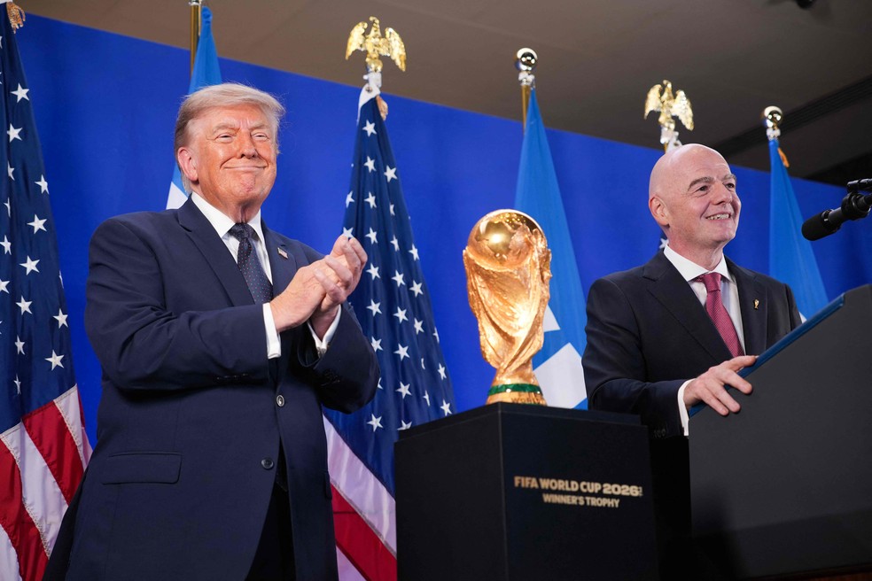 Donald Trump, presidente dos Estados Unidos, e Gianni Infantino, presidente da Fifa &mdash; Foto: Andrew Harnik/Getty Images/AFP
