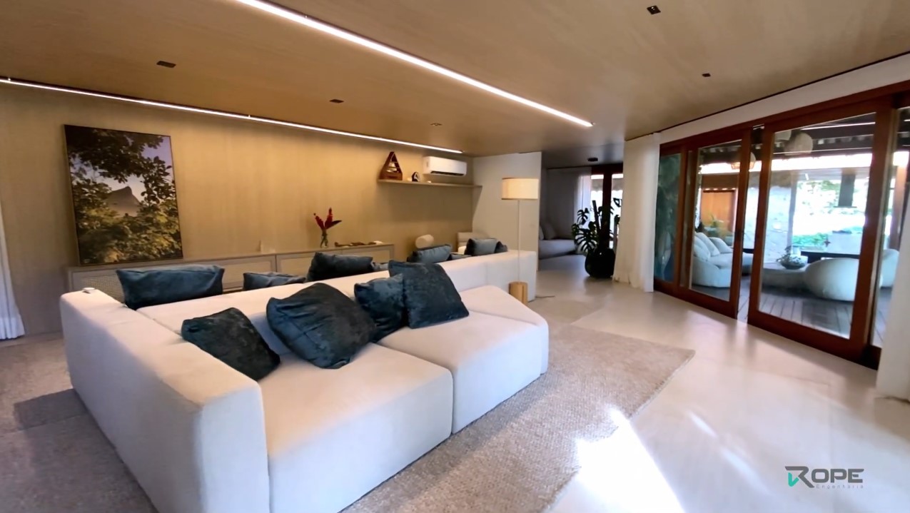 A casa de Aline Campos, no Itanhangá — Foto: Reprodução/YouTube/Rope Engenharia