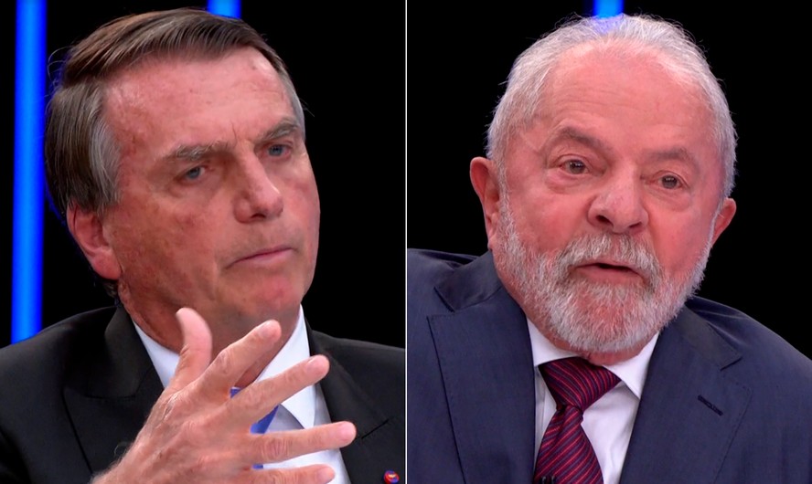 O presidente Jair Bolsonaro (PL) e o ex-presidente Luiz Inácio Lula da Silva (PT) em entrevista ao Jornal Nacional