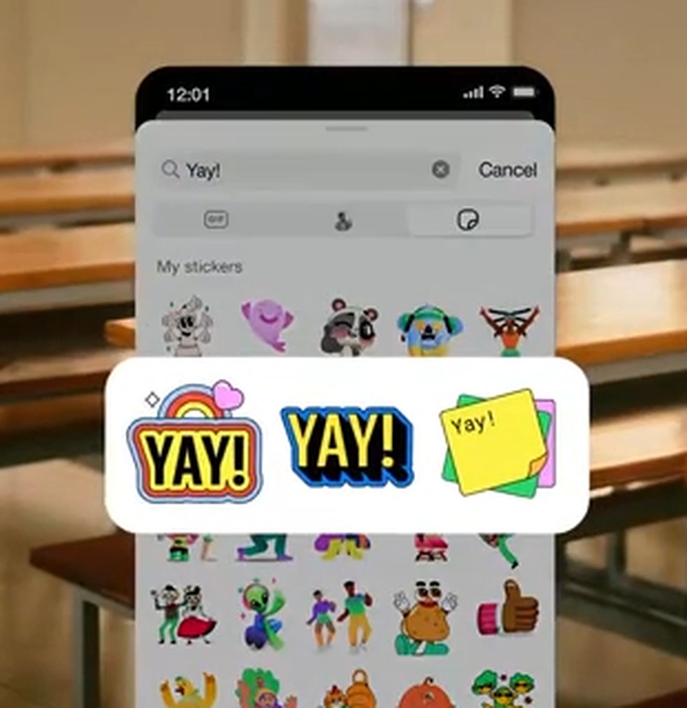 WhatsApp permite criação de figurinhas a partir de palavra — Foto: WhatsApp / Reprodução