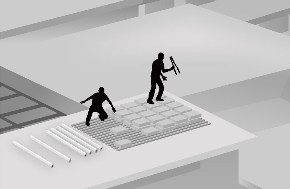 Fuga em dire&ccedil;&atilde;o ao p&aacute;tio, mec&acirc;nica da fuga do pres&iacute;dio de Mossor&oacute; &mdash; Foto: Arte O GLOBO