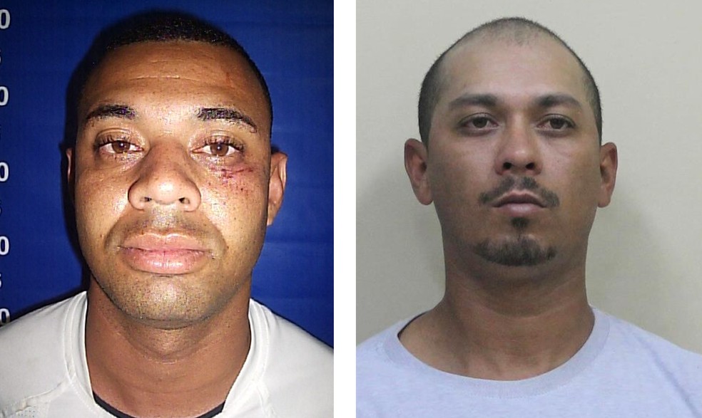 Foragidos: Adriano Carvalho de Araújo e Rafael Ferreira Silva, o Cachoeira; pode ligar para o Disque Denúncia: 2253-1177 — Foto: reprodução Polícia Civil