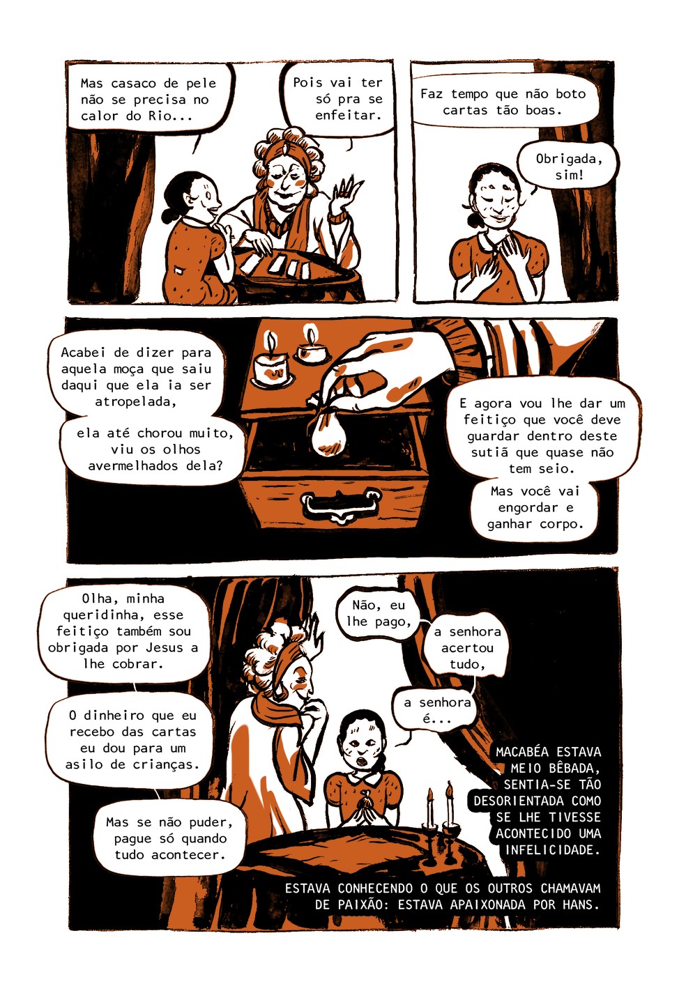 Trecho da versão em quadrinhos de "A hora da estrela", de Clarice Lispector — Foto: Reprodução