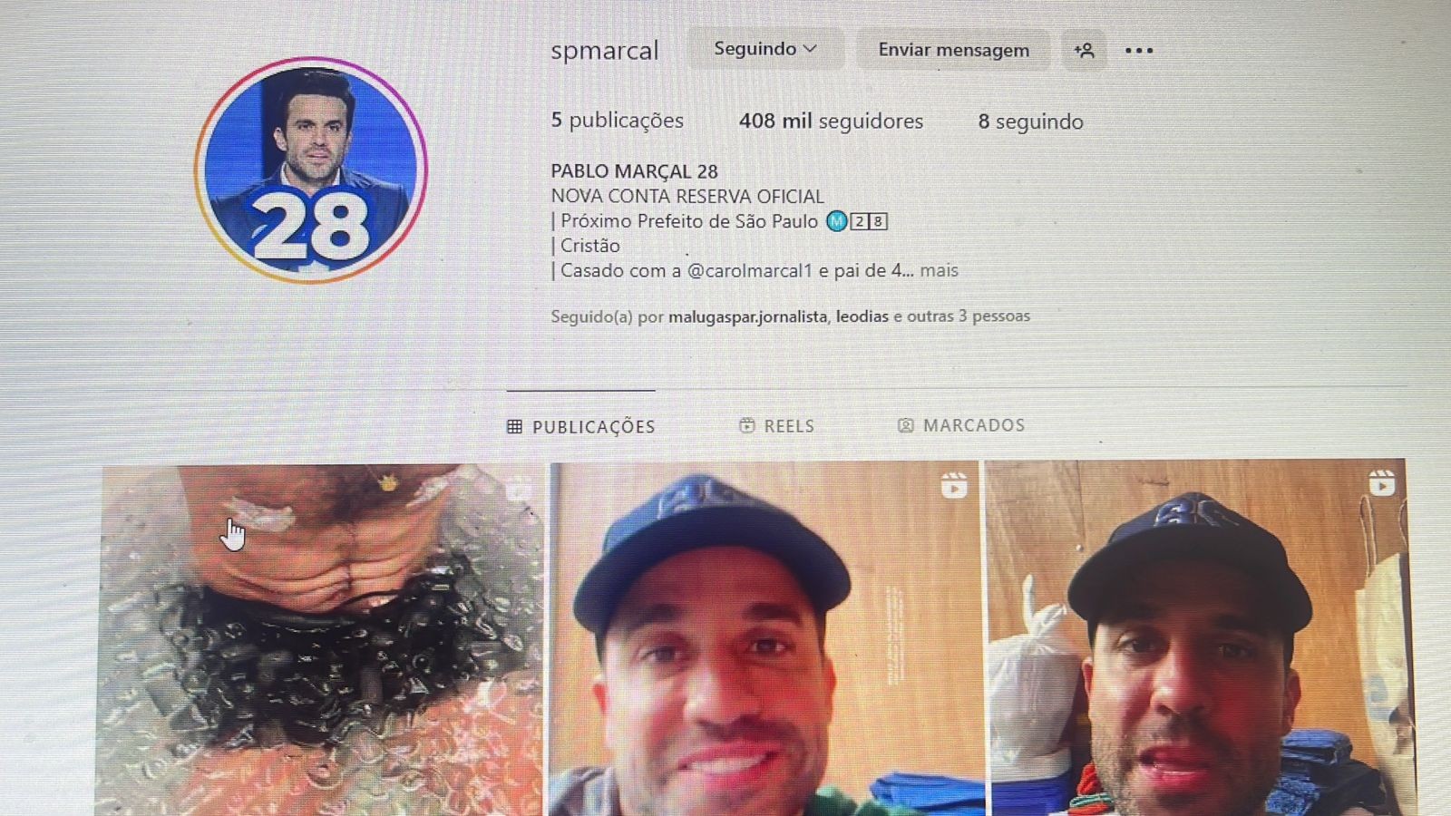 Bloqueado, mas com brechas: Marçal abre 'nova conta reserva oficial' no Instagram e mantém-se ativo no Facebook