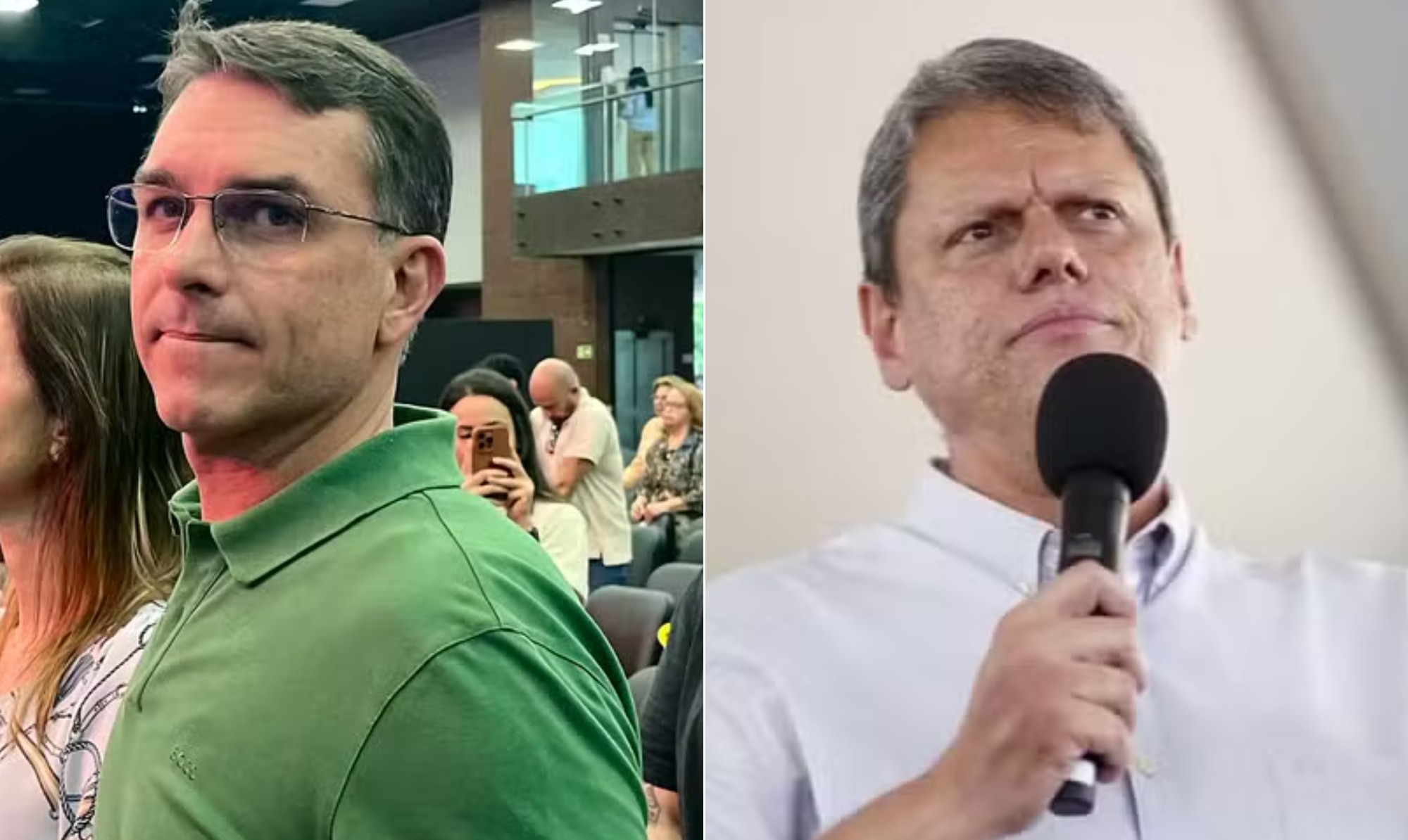 Fl&aacute;vio Bolsonaro diz que Tarc&iacute;sio estava 'completamente desconfort&aacute;vel' enquanto aplaudia Moraes em evento