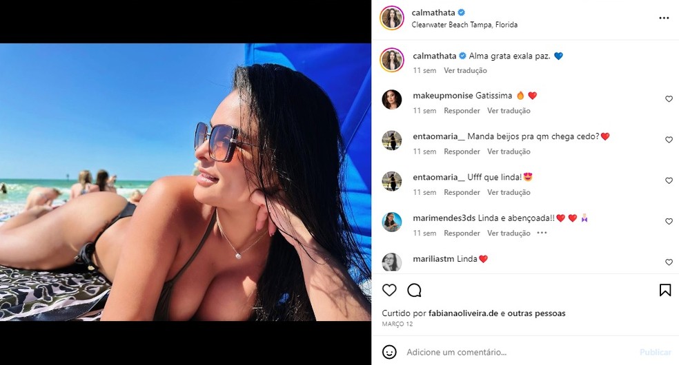 Thayane Lima: ex-mulher do tenista Thiago Wild sempre trabalhou no Instagram mas passou a ser controlada pelo parceiro ao publicar fotos — Foto: Reprodução